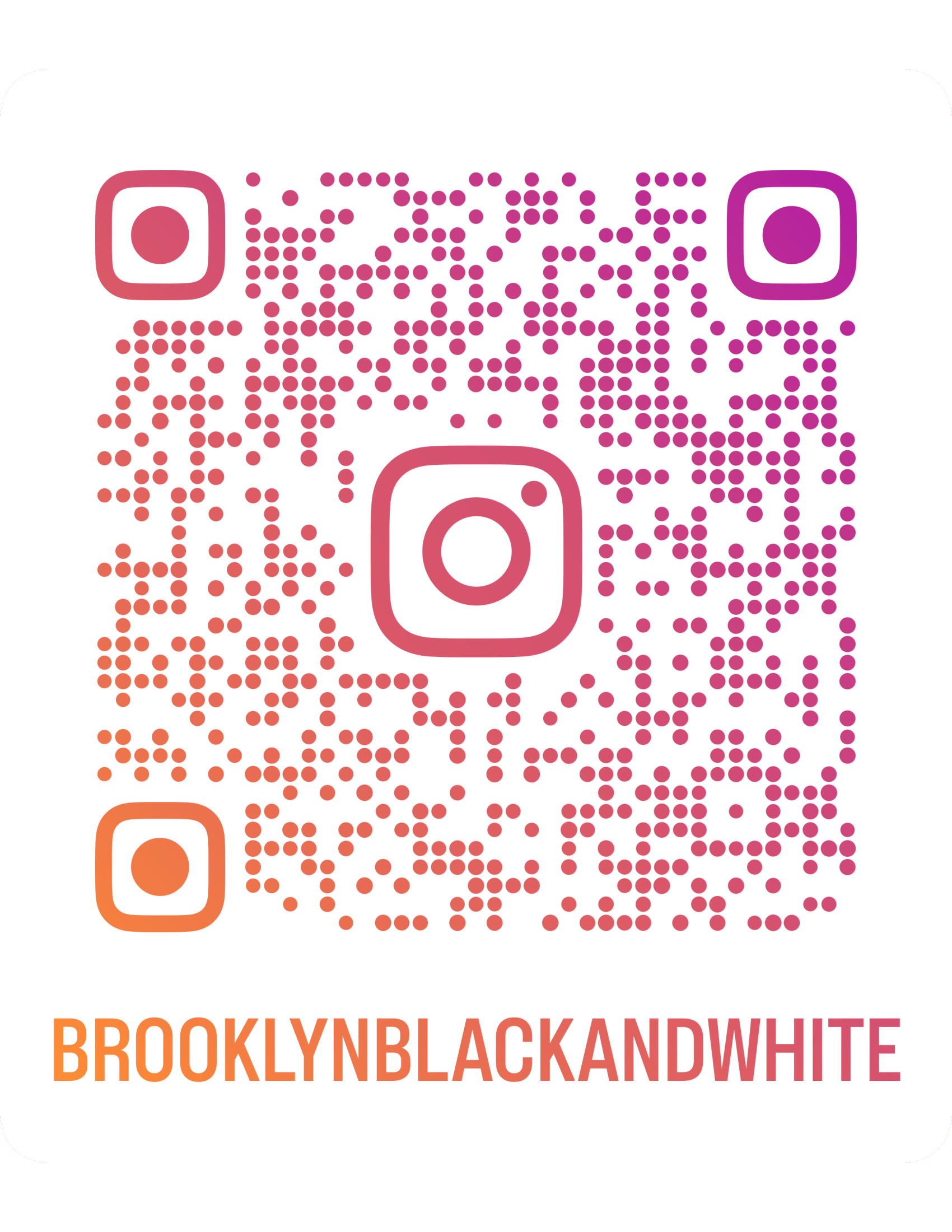QR code to follow Brooklyn Black and White on Instagram